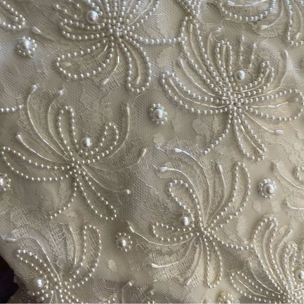 Laurence Kazar New York White Beaded & Pearl Short Sleeve Fancy Shirt - Picture 4 of 15